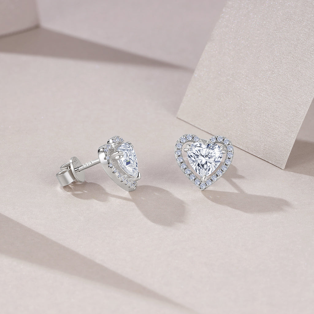 Top-quality Moissanite Luxury And Fashionable Light Luxury Jewelry Silver Stud Earrings S925 Silver Plated Platinum