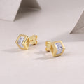 Exclusive - Top-quality Moissanite Luxury And Fashionable Light Luxury Jewelry Silver Stud Earrings S925 Silver Electroplated Gold