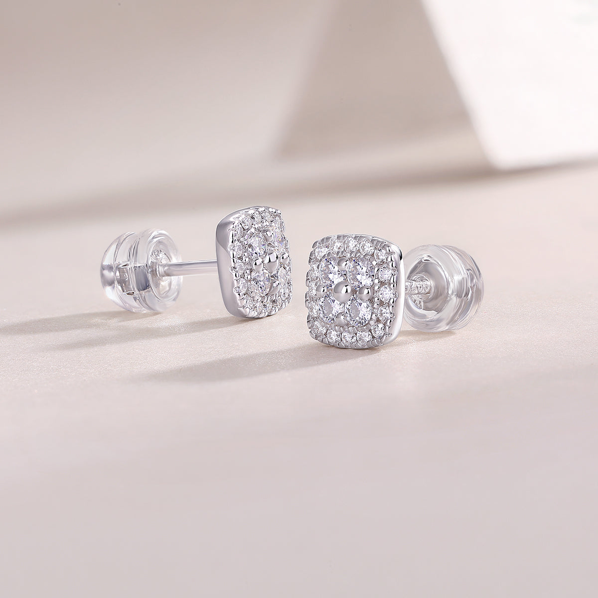 Fog Sea - Earrings Set With Top-quality Moissanite S925 Silver And Platinum-plated Stud Earrings, A Fashionable And Trendy Accessory, Can Be Tested With A Diamond Pen