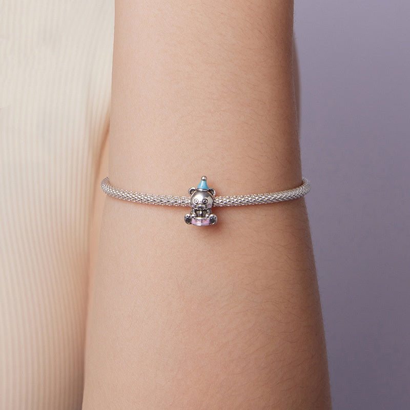 Birthday Cake Bear Diy Bracelet String Beads S925 Sterling Silver Beads