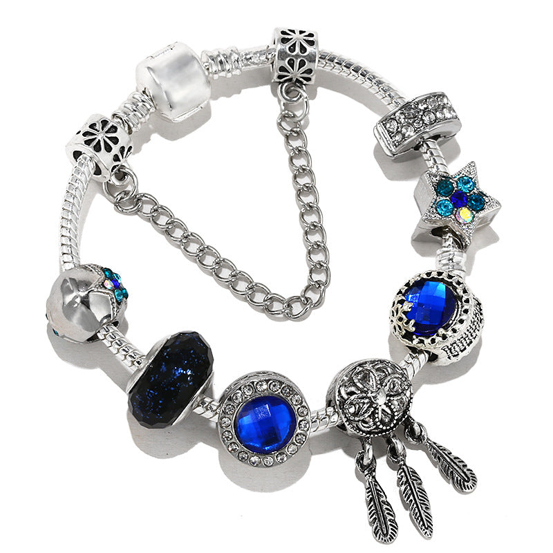 Classic Star And Moon Pendant Bracelet