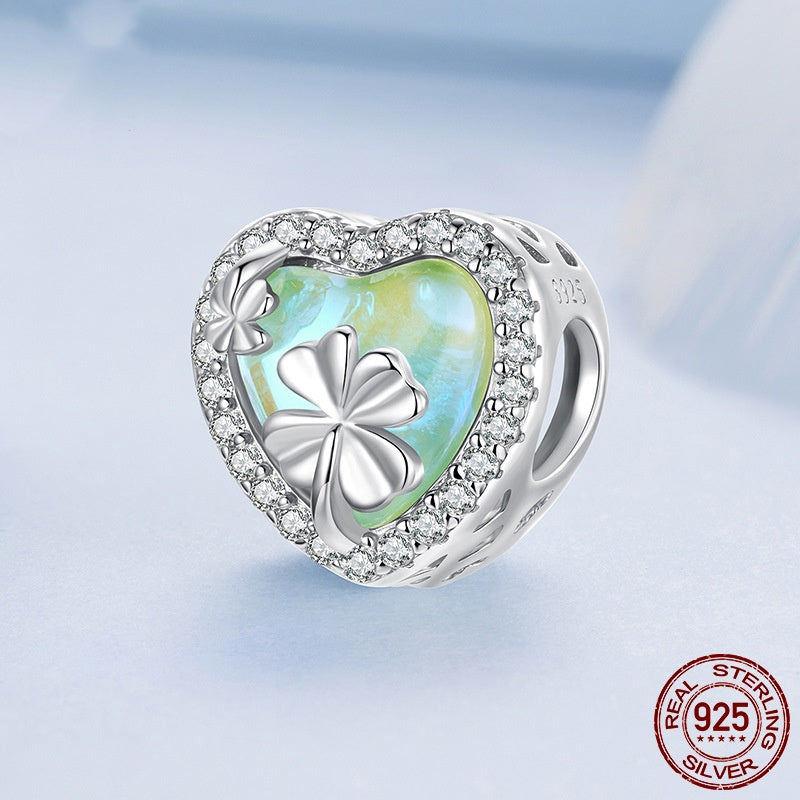 Love Clover S925 Silver Bead Diy Ornament Accessories