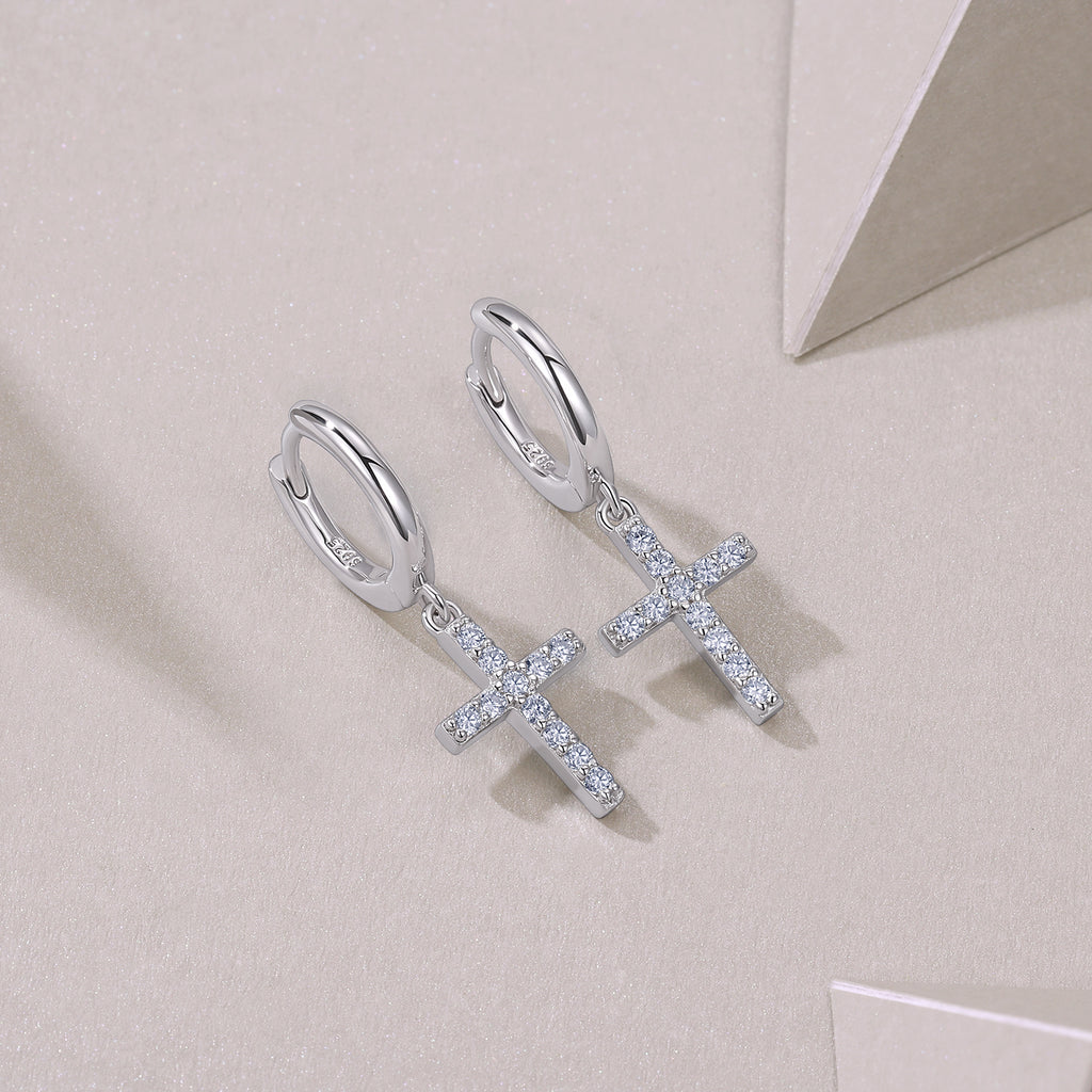 Top-quality Moissanite Luxury And Fashionable Light Luxury Jewelry Silver Stud Earrings S925 Silver Plated Platinum