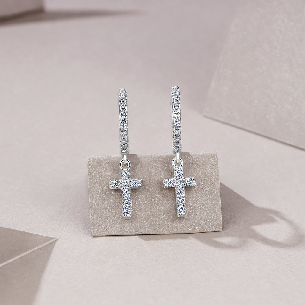 Top-quality Moissanite Luxury And Fashionable Light Luxury Jewelry Silver Stud Earrings S925 Silver Plated Platinum