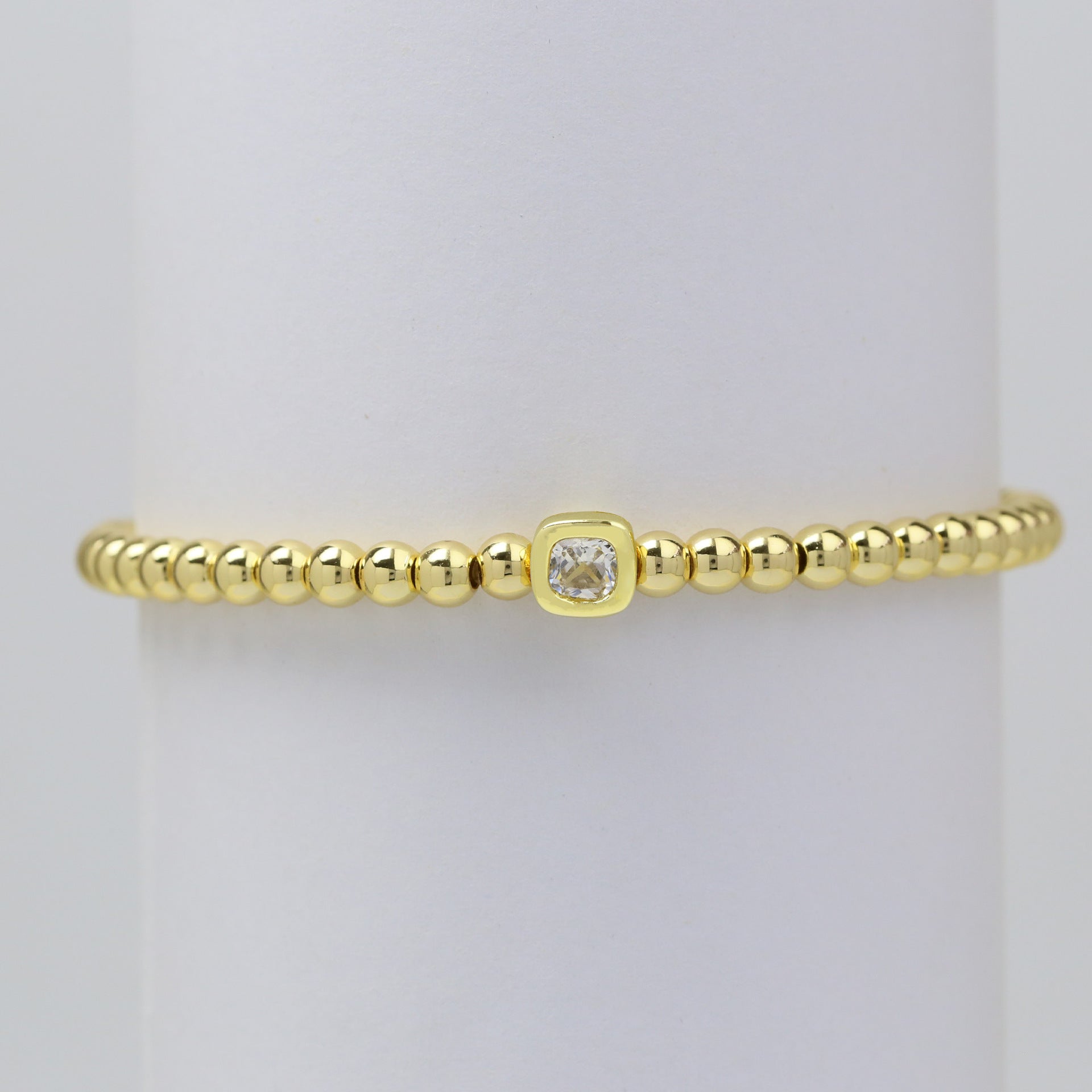 December Square Birthstone Bracelet In Brass