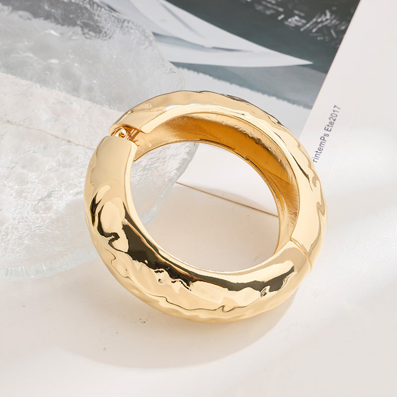 Womens Fashionable Textured Irregular-Mirror Bracelet