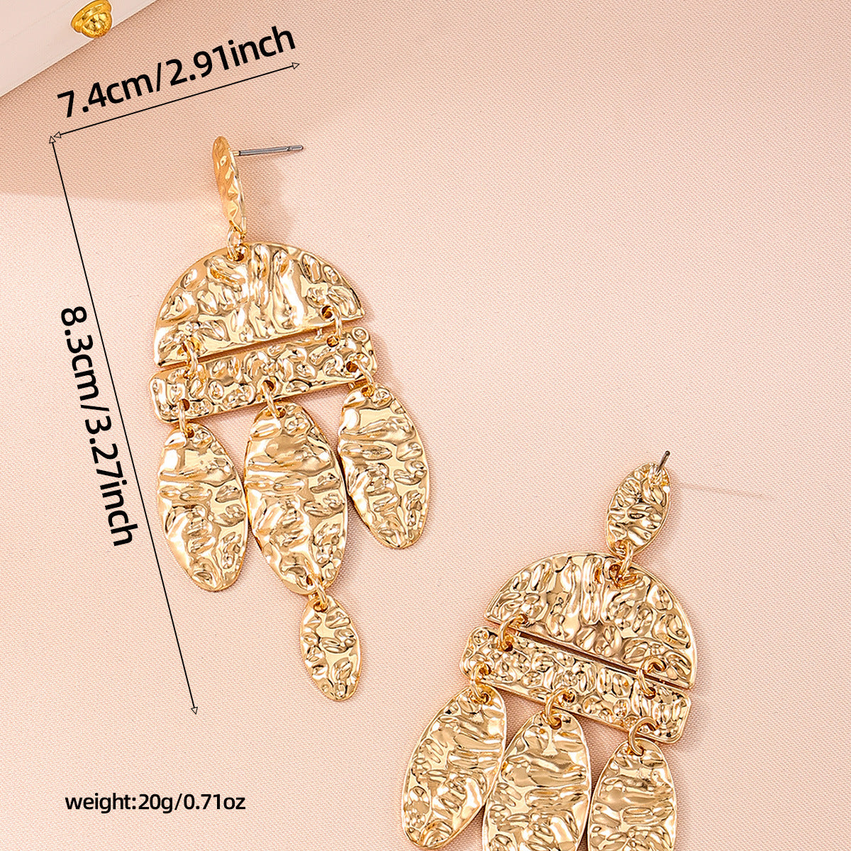 Golden Irregular Rhythm Pattern Hip-Hop Earrings For Women