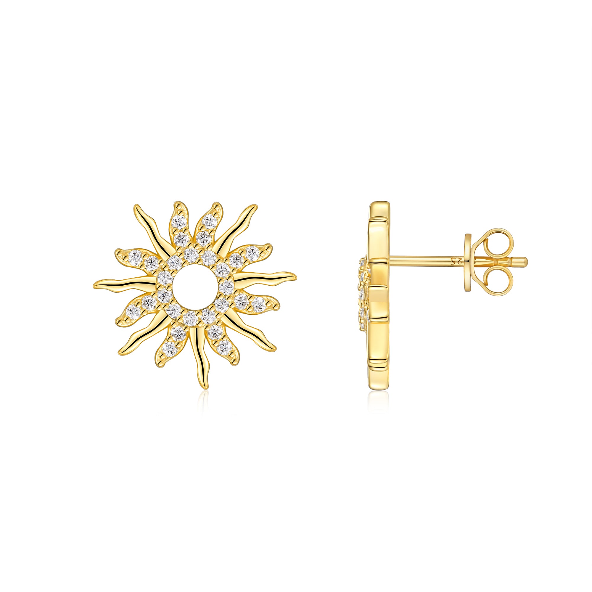 Top-quality Moissanite Luxury And Fashionable Light Luxury Jewelry Silver Stud Earrings S925 Silver Electroplated Gold
