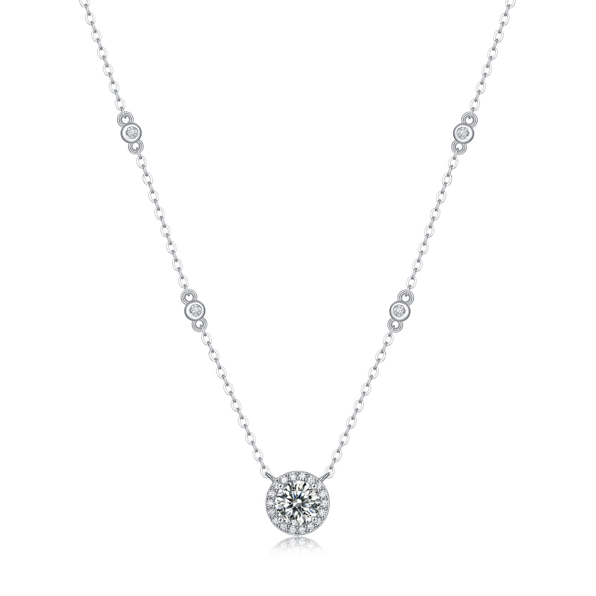 Twinkling Starlight - A Fashionable And Trendy Necklace Pendant Set With Top-quality Moissanite S925 Silver And Platinum-plated Gold Can Be Tested With A Diamond Pen.