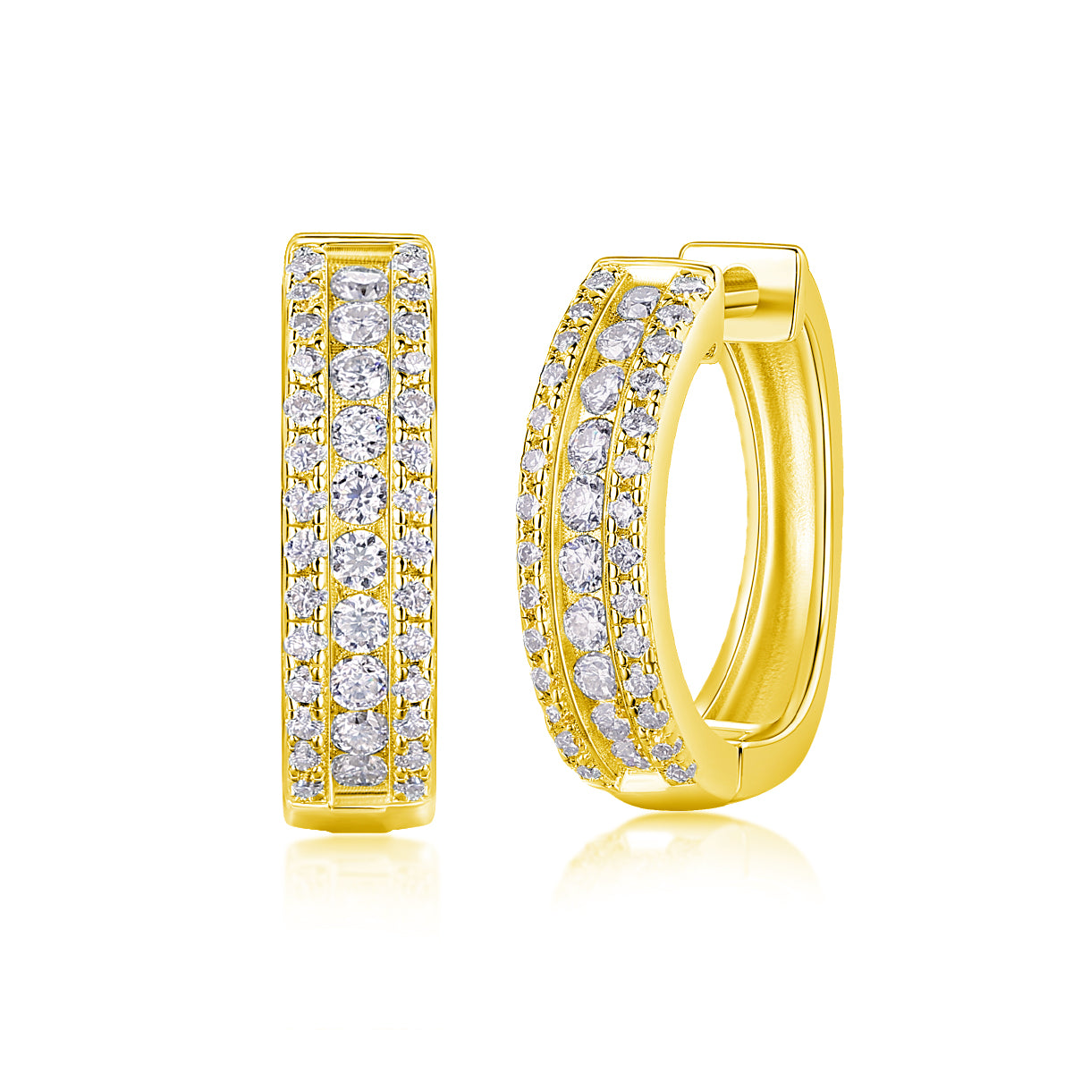 Brilliant Night - Premium Moissanite Luxury Fashion Light Luxury Jewelry Silver Stud Earrings S925 Silver Plated Platinum