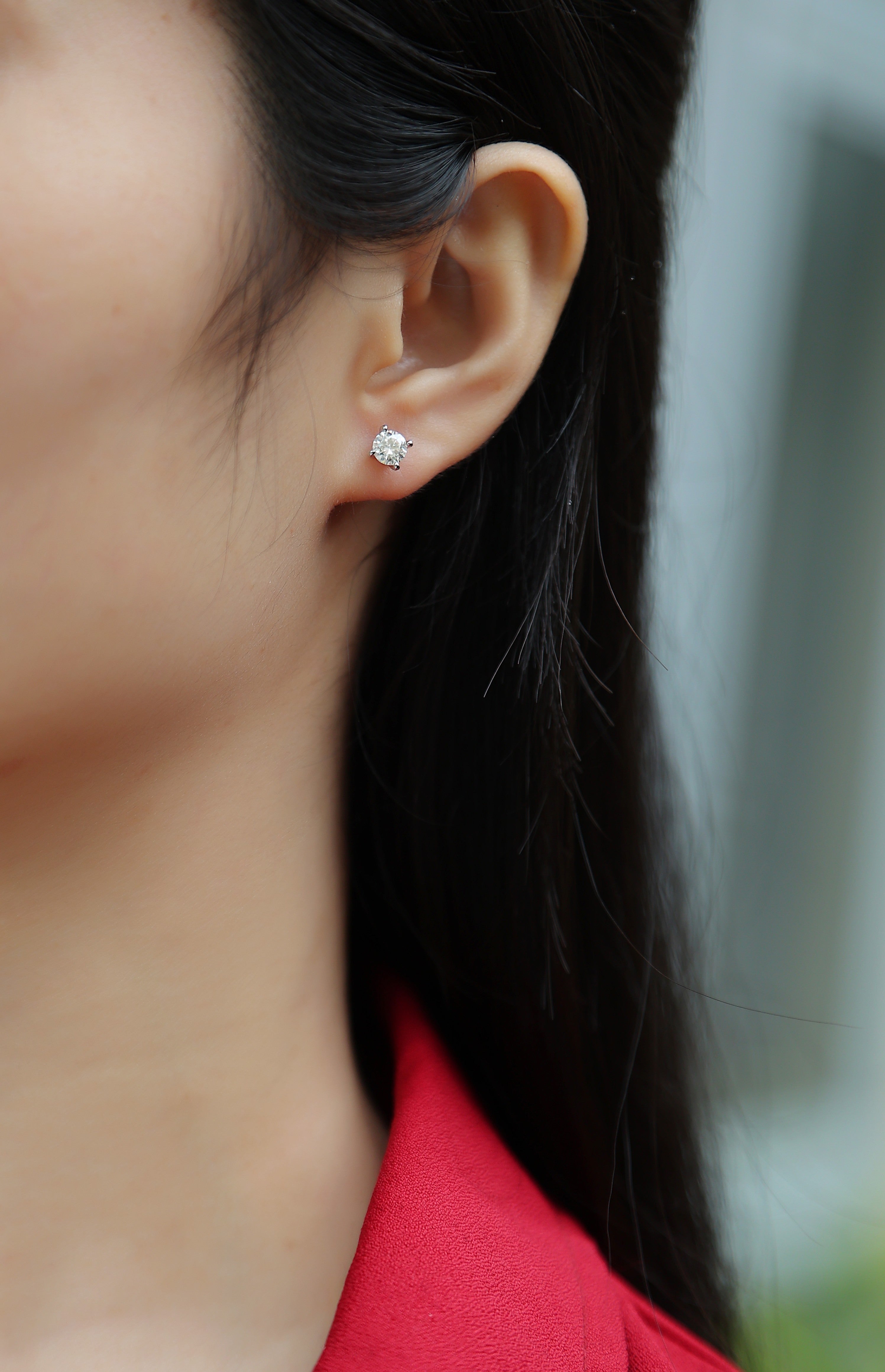 Time Imprint - Earrings Set With 0.5-carat Top-quality Moissanite S925 Silver And Platinum-plated Stud Earrings, A Fashionable And Trendy Accessory, Can Be Tested With A Diamond Pen