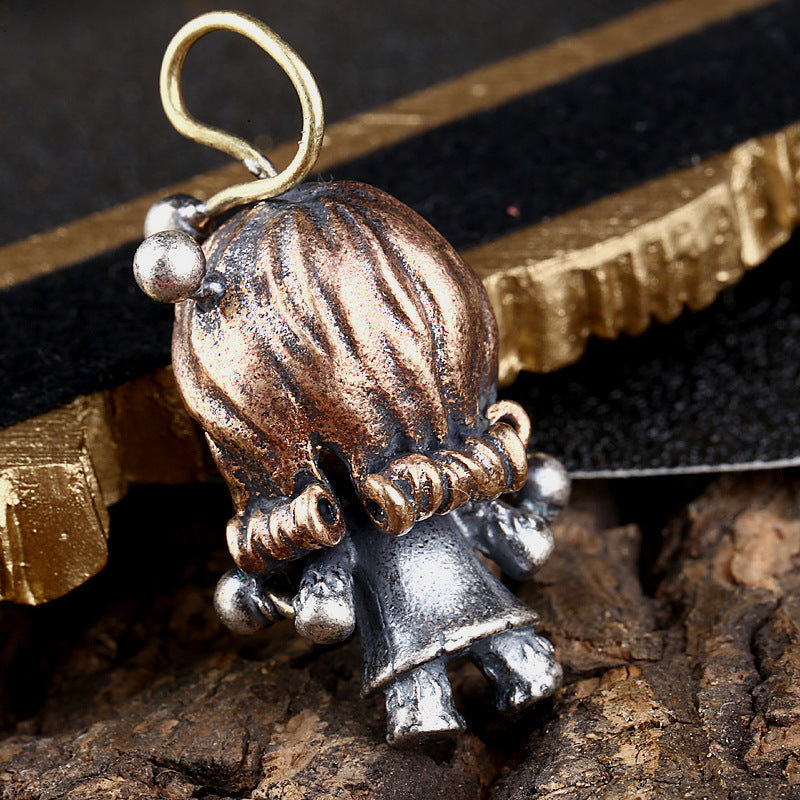 Wudou Doll Silver Necklace Personality Retro