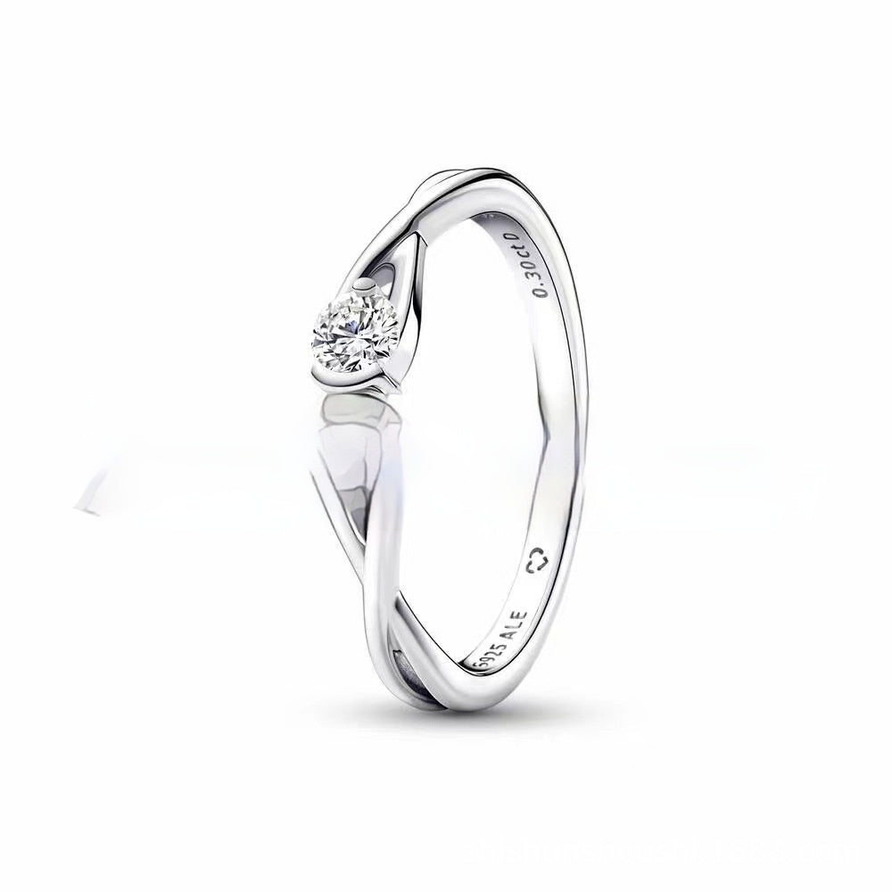 Fashionable Waterdrop-Encrusted Open Ring For Women