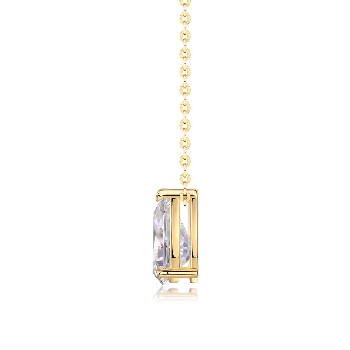 Under The Moon - A Fashionable And Trendy Necklace Pendant Set With Pear-shaped Top-quality Moissanite S925 In Silver And Gold-plated. It Can Be Tested With A Diamond Pen