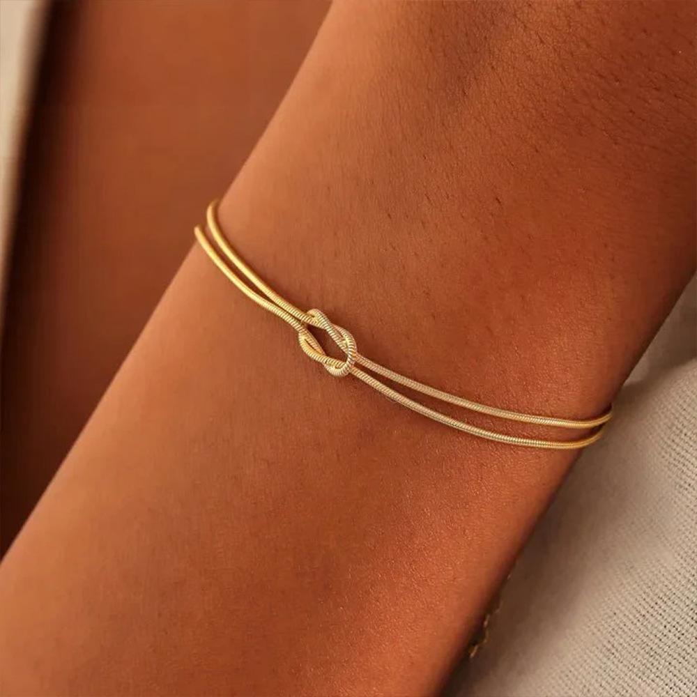 Simple Knotted Snake Chain In Stainless Steel