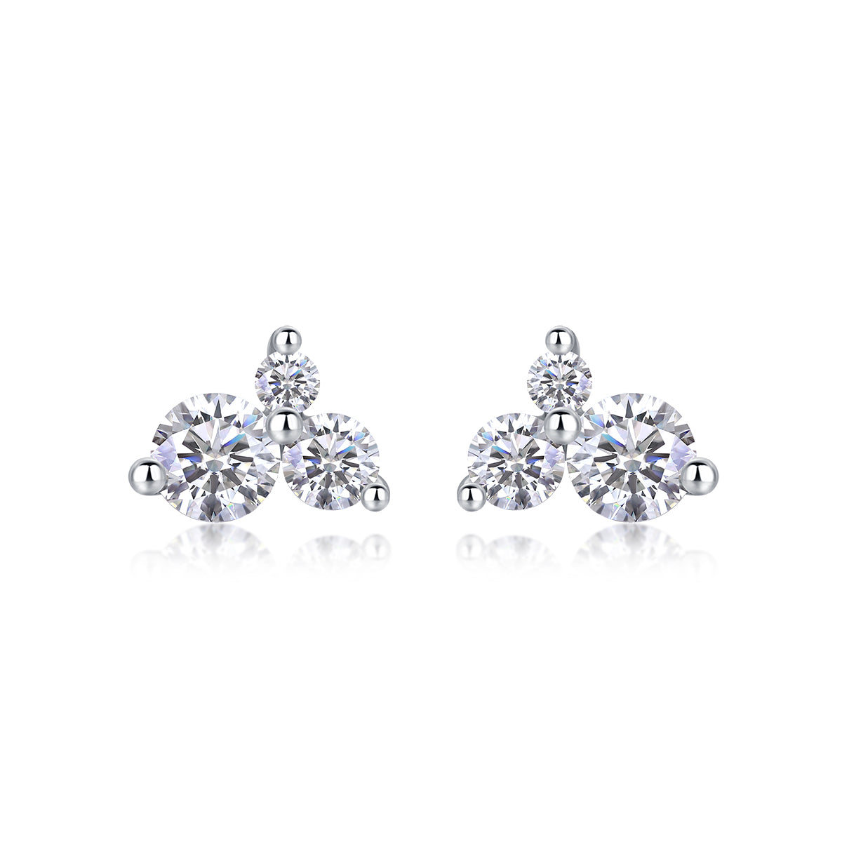 Wave - Earrings Set With Top-quality Moissanite S925, Silver And Platinum-plated Stud Earrings, A Fashionable And Trendy Accessory That Can Be Tested With A Diamond Pen