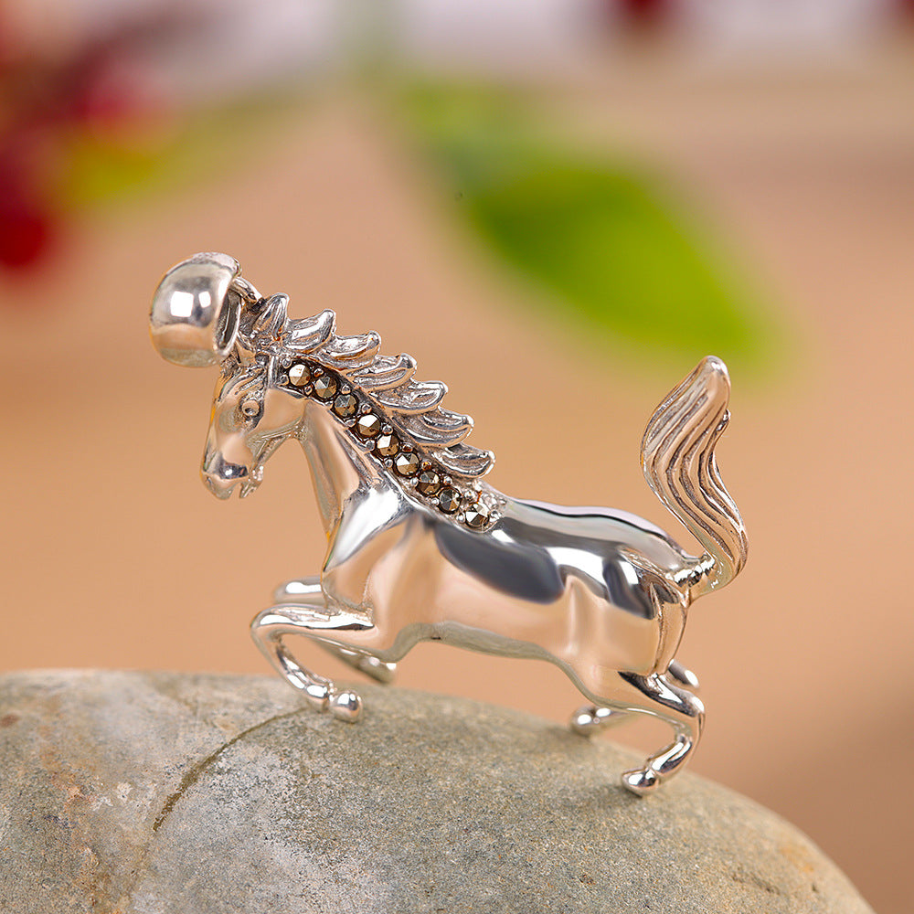 This Year's Zodiac Horse Pendant With An Aged Finish