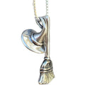 Womens Unique Halloween Broom Hat Necklace