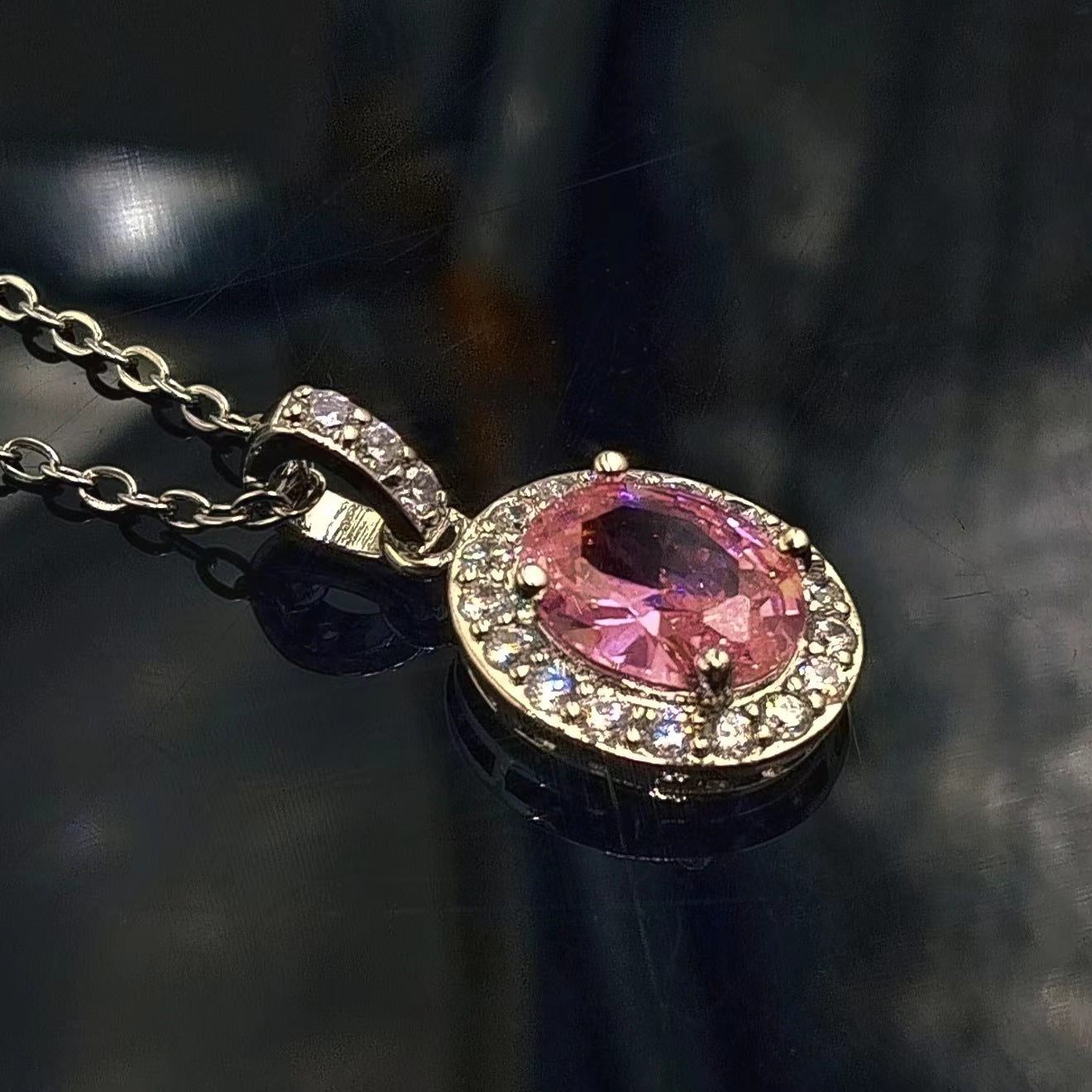 Mozanite-inspired Dove-egg Necklace With An Oval Shape