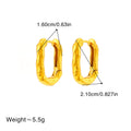 European And American-style 18k Gold-plated Vintage Stainless Steel Ear Clips With An Aged Tin Foil Texture
