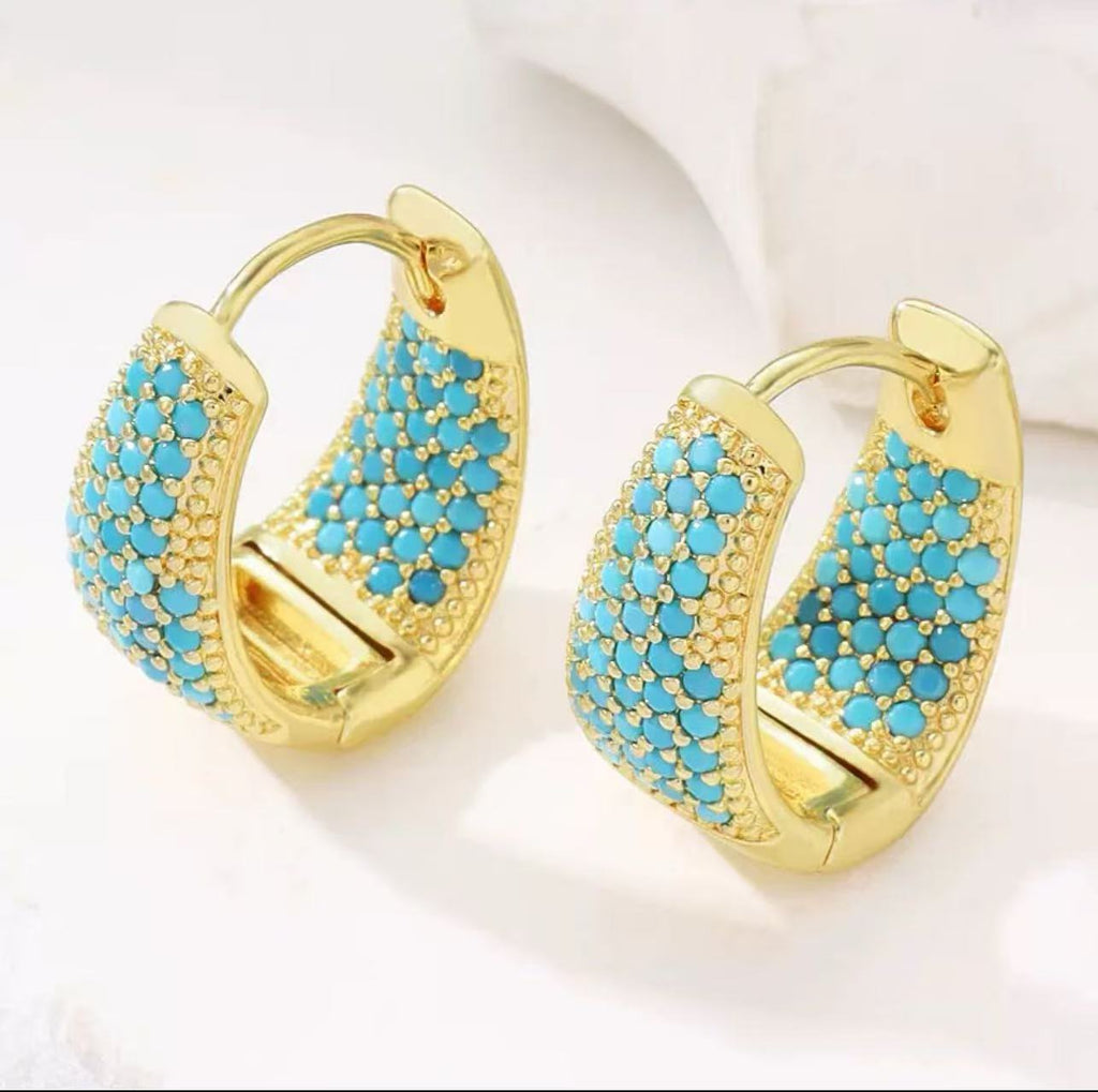 Waterdrop-shaped Vibrant And Elegant Earrings With 18K Gold Plating On Copper