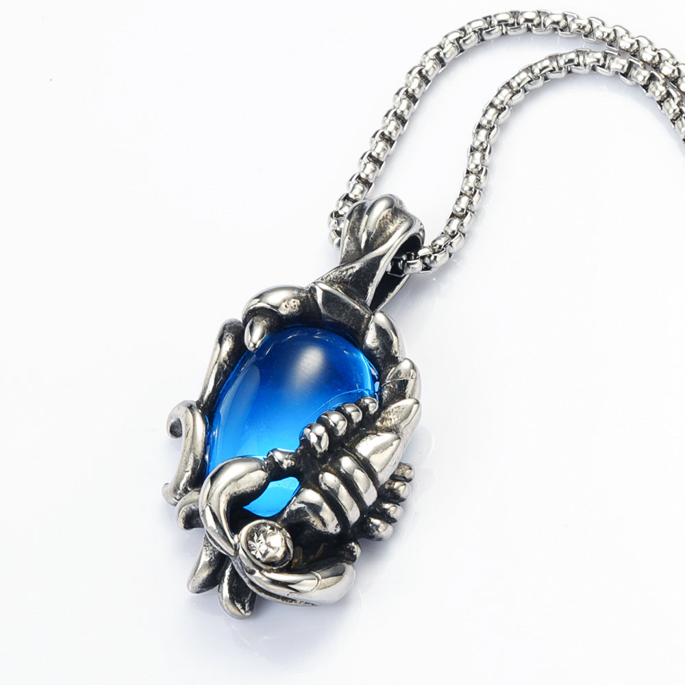 Fashion Transparent Gem Men's Titanium Steel Pendant