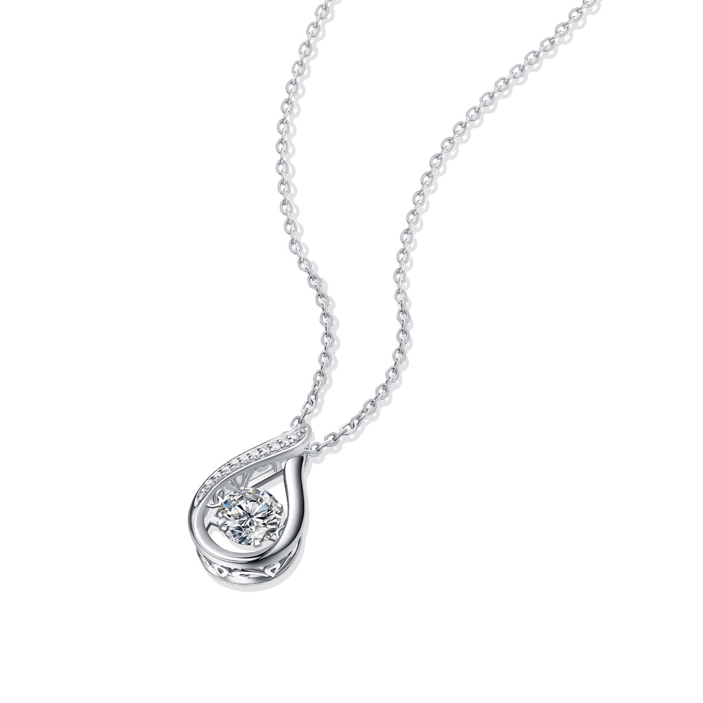Dynamic And Alluring - A Fashionable And Trendy Necklace Pendant Set With Top-quality Moissanite S925 In Silver And Platinum-plated. It Can Be Tested With A Diamond Pen