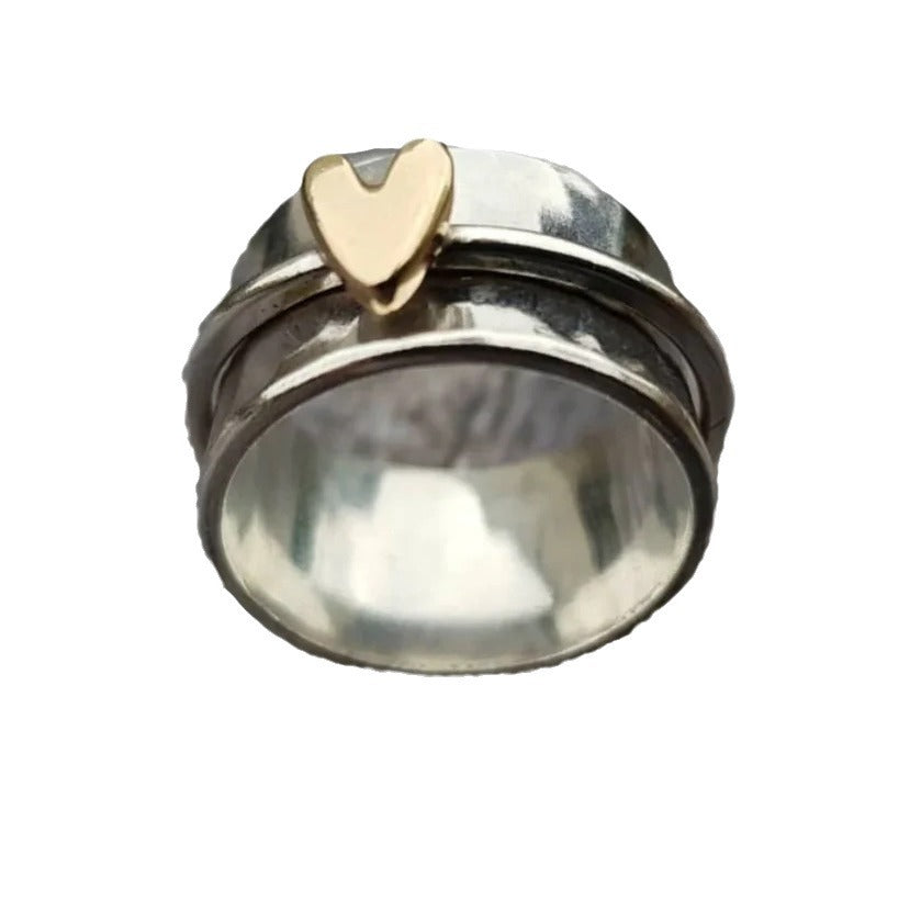 Rotating Decompression Wide-Style Engagement Ring For Women