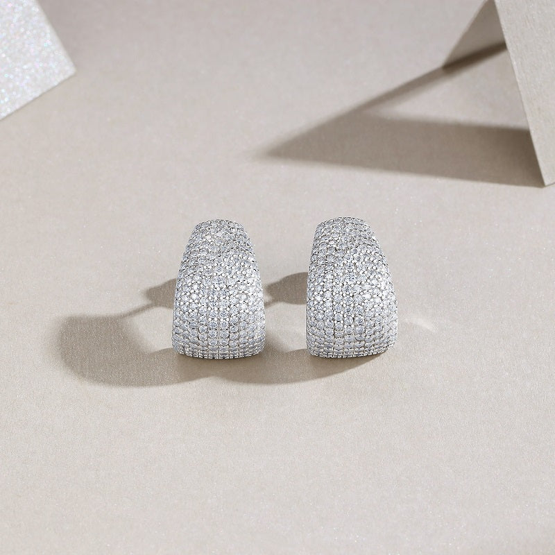 Top-quality Moissanite Luxury And Fashionable Light Luxury Jewelry Silver Stud Earrings S925 Silver Plated Platinum