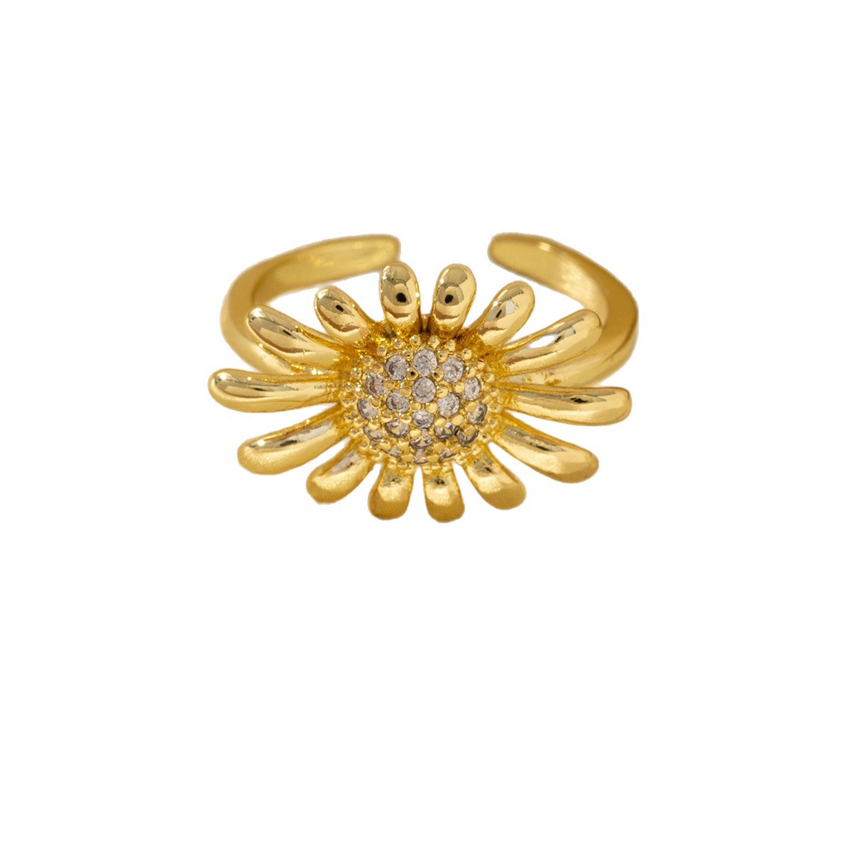 Luxury High-end Sunflower Ring Adorned With Diamonds