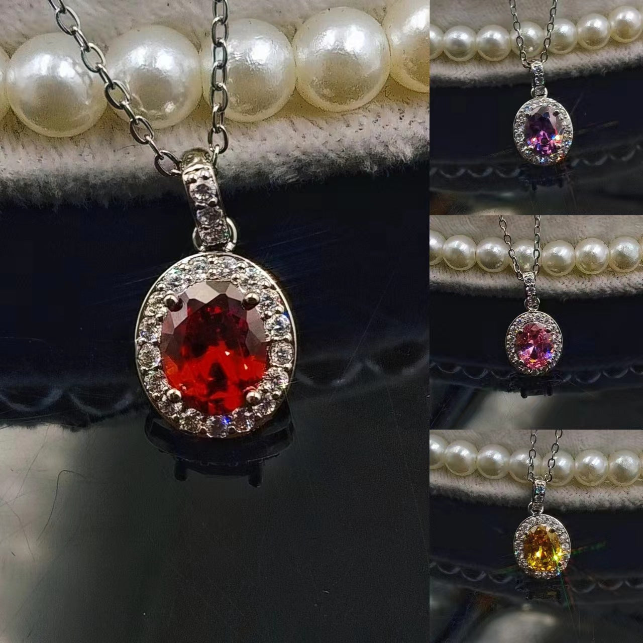 Mozanite-inspired Dove-egg Necklace With An Oval Shape