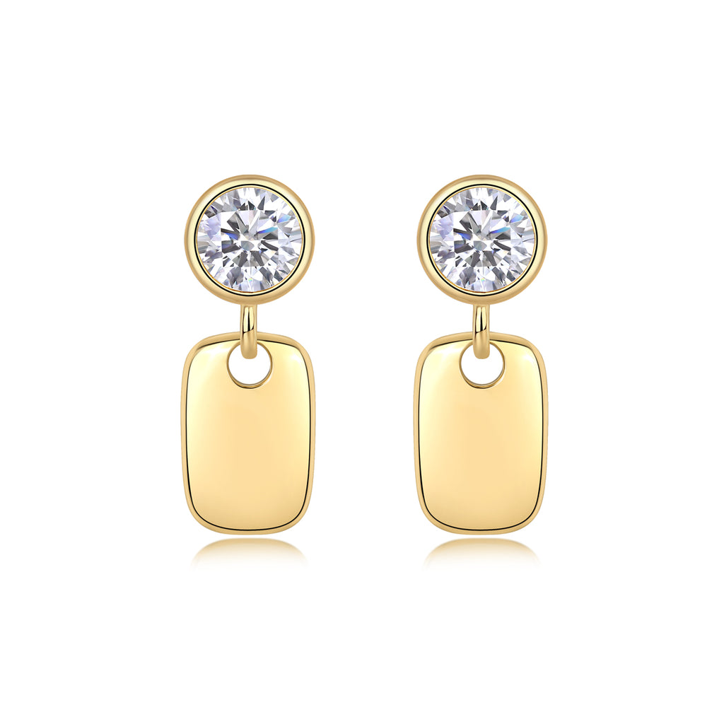 Geometric Starlight - Premium Moissanite Luxury Fashion Light Luxury Jewelry Silver Stud Earrings S925 Silver Electroplated Gold