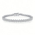 Womens Three-claw Tennis Bracelet With Copper Plating And Zircon Inlays