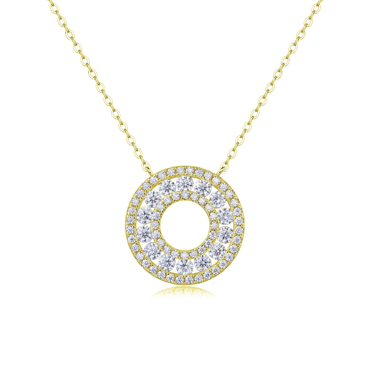 Reciprocating - Set With Top-quality Moissanite, Fashionable And Light Luxury Jewelry, Silver Pendant Necklace S925, Silver Plating, Platinum, Gold, Rose Gold