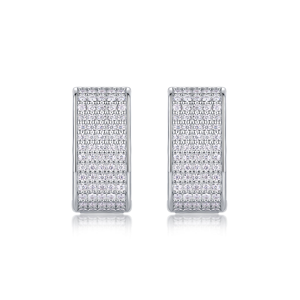 Starlight - Earrings Set With Top-quality Moissanite S925 Silver And Platinum-plated Stud Earrings, A Fashionable And Trendy Accessory, Can Be Tested With A Diamond Pen