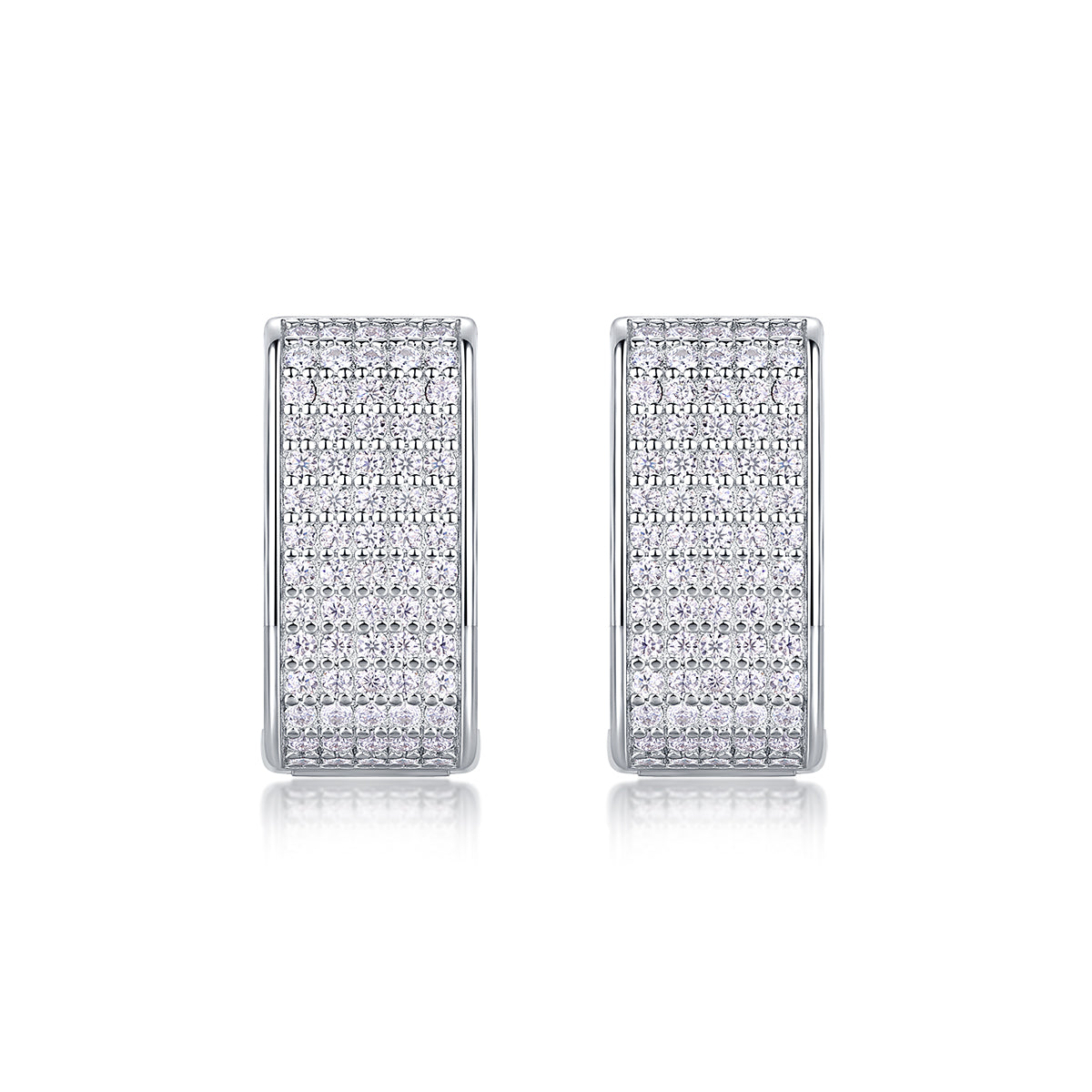 Starlight - Earrings Set With Top-quality Moissanite S925 Silver And Platinum-plated Stud Earrings, A Fashionable And Trendy Accessory, Can Be Tested With A Diamond Pen