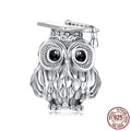 Graduation Season Wisdom Owl Diy Beaded S925 Silver Bead