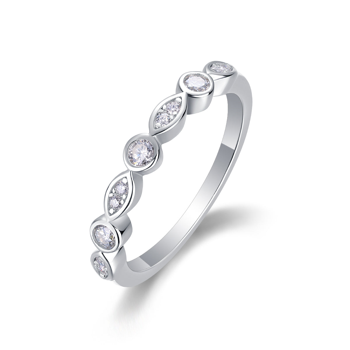 Devil's Eye - Set With Top-quality Moissanite S925, Silver And Platinum-plated Diamond Wedding Ring. The Ring Can Be Tested With A Diamond Pen In Yellow Gold And Rose Gold