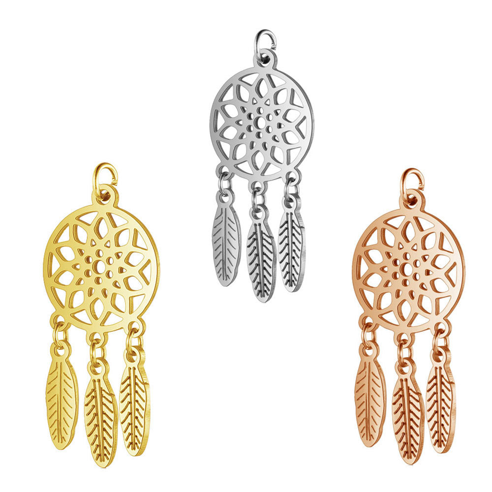 Laser-Cut Hollow Dreamcatcher Tassel Pendant In Indian Style