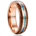 6mm Electroplated Gold-Colored Opal Dome Tungsten Steel Ring
