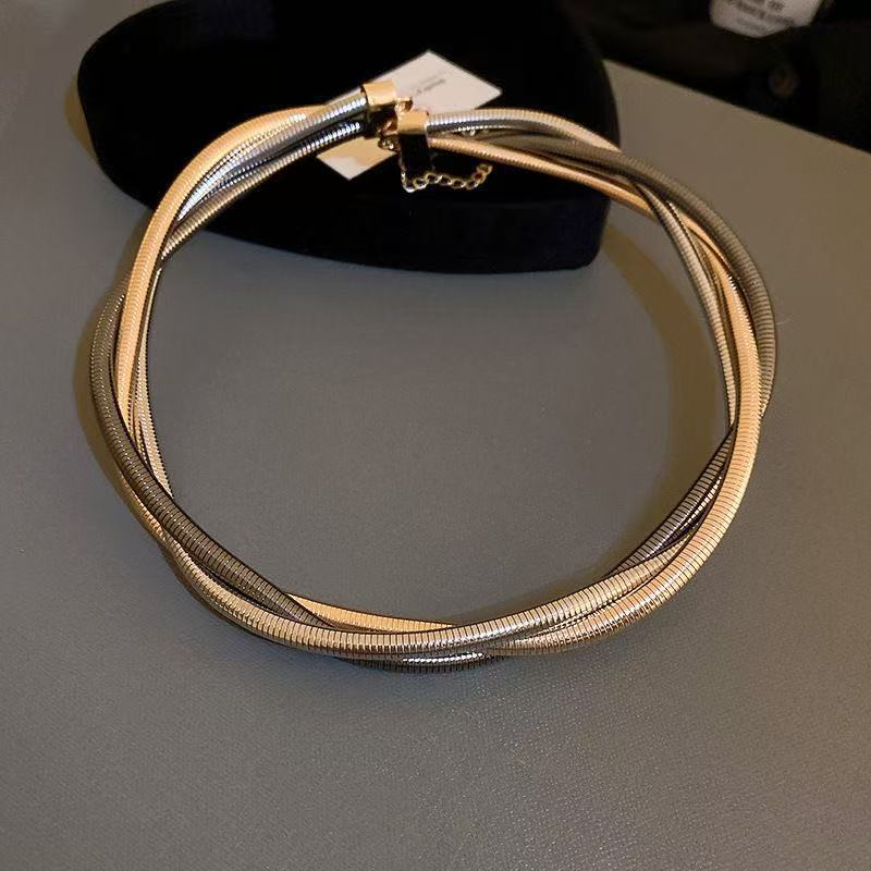 European And American-style Personalized Multi-layer Elastic Snake-chain Twist Necklace