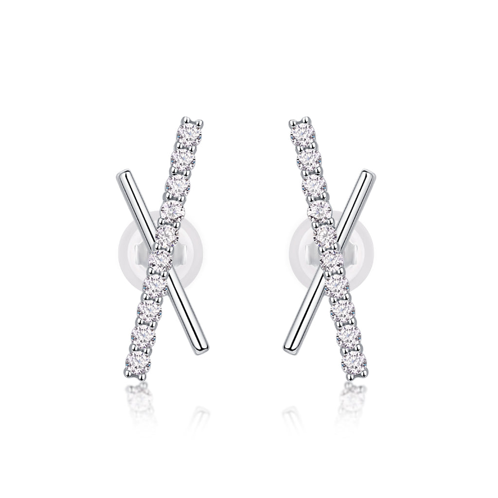 Sky Meteor - Earrings Set With Top-quality Moissanite S925, Silver And Platinum-plated Stud Earrings, A Fashionable And Trendy Accessory That Can Be Tested With A Diamond Pen