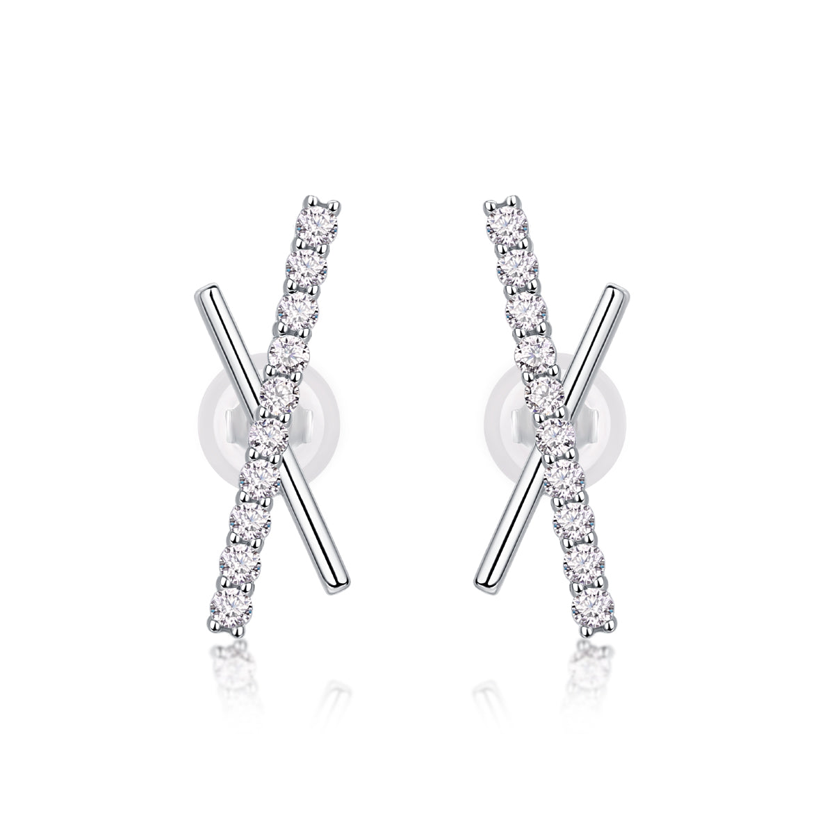 Sky Meteor - Earrings Set With Top-quality Moissanite S925, Silver And Platinum-plated Stud Earrings, A Fashionable And Trendy Accessory That Can Be Tested With A Diamond Pen