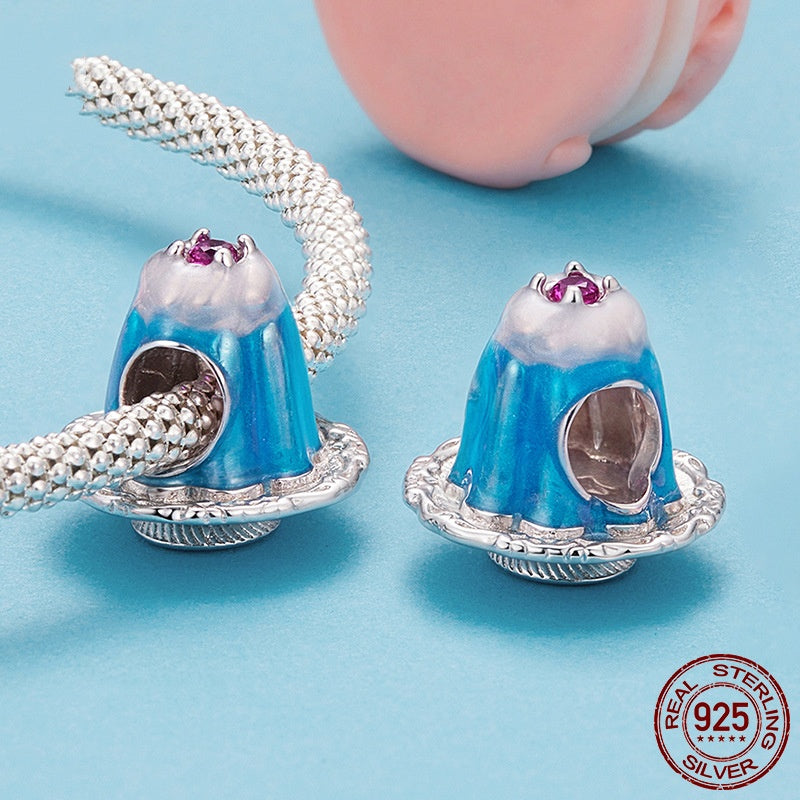 S925 Sterling Silver Dripping Pudding Bracelet String Beads DIY Bead