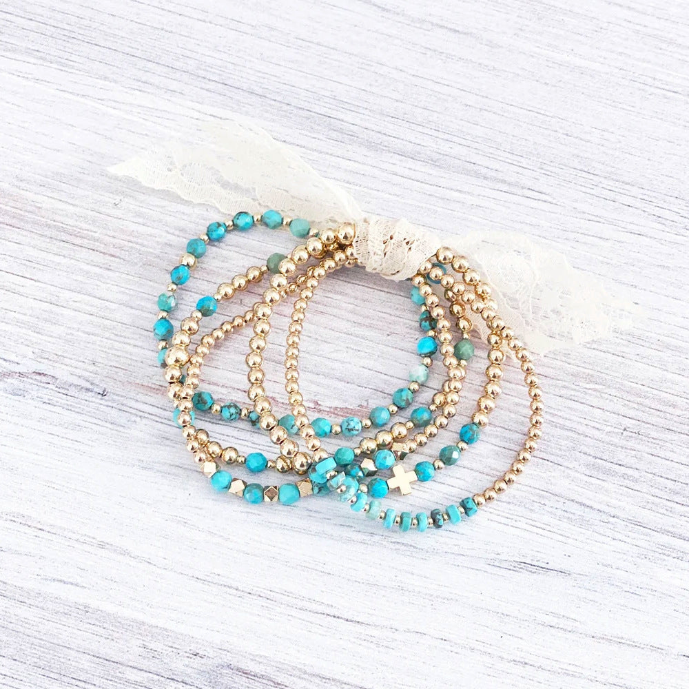 Vintage Turquoise Bead Multi-layered Ethnic-style Braided Bracelet