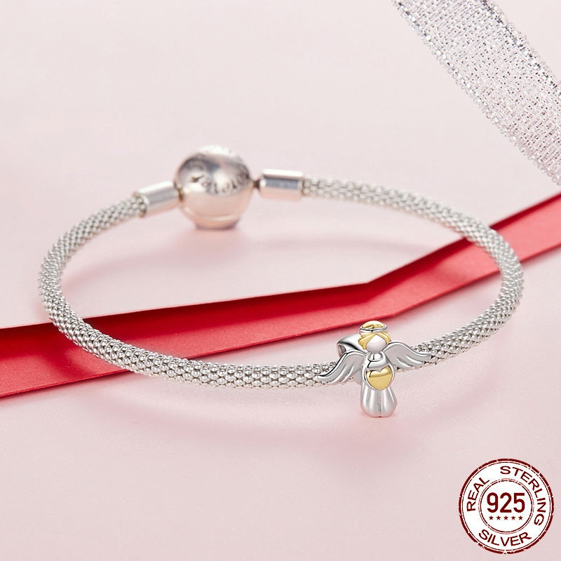 Sterling Silver Gold-plated Angel Guardian Beads