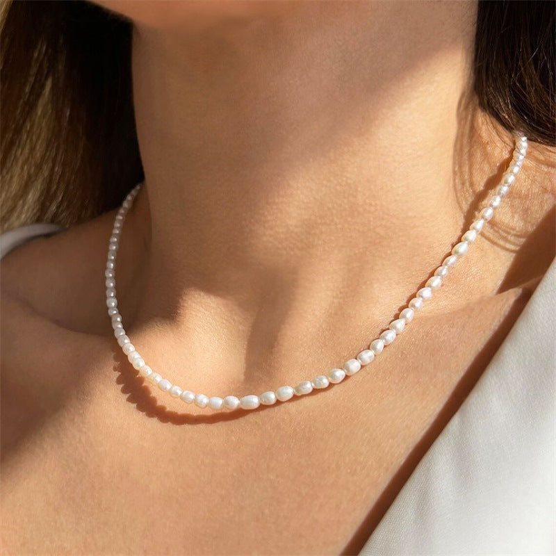 Womens Single-strand Faux Pearl Necklace