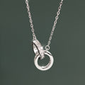 Double-circle Necklace In S925 Sterling Silver Minimalist Design