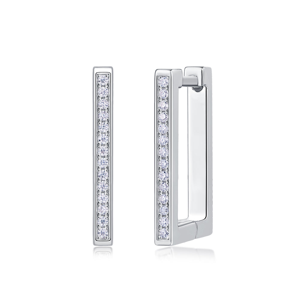 Brave-Top-quality Moissanite S925 Silver And Platinum-plated Stud Earrings, A Fashionable And Trendy Accessory, Can Be Tested With A Diamond Pen