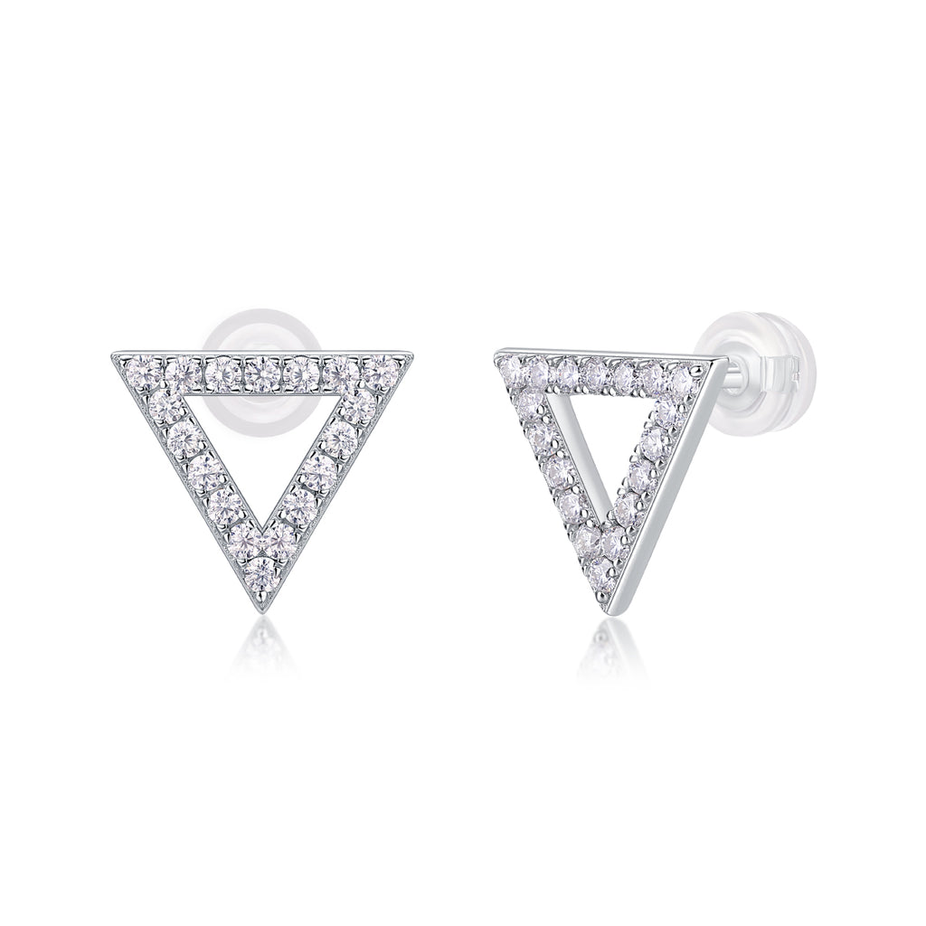 One-of-a-kind - Set With Top-quality Moissanite Luxury And Fashionable Light Luxury Jewelry, Silver Stud Earrings S925, Silver-plated Platinum